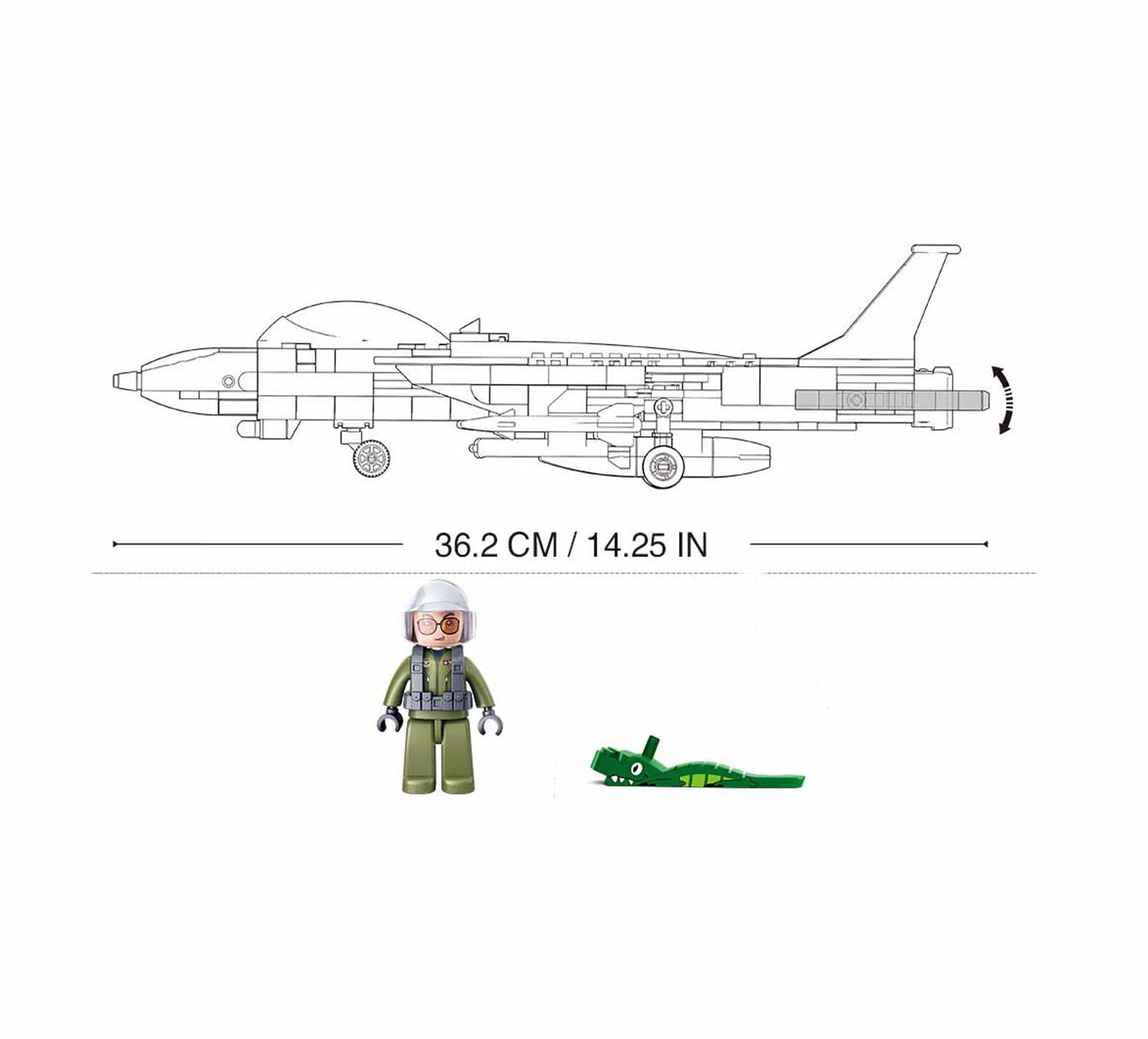 F-14 US Tomcat Fighter Jet - 404 Pieces - M38-B0755 | Sluban