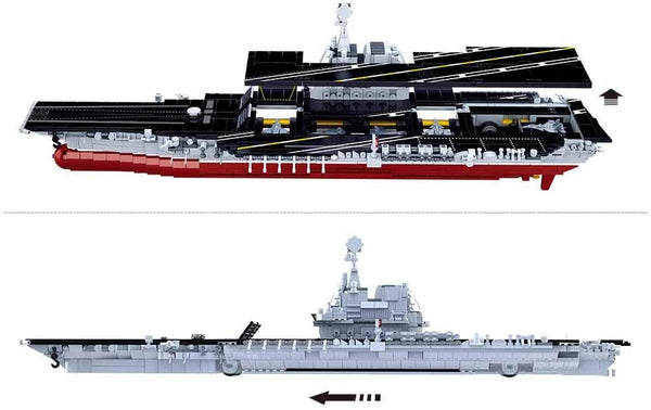 Modern Aircraft Carrier Navy Boat 68 cm / 27 inch long - 1636 pieces ( M38-B0698 )