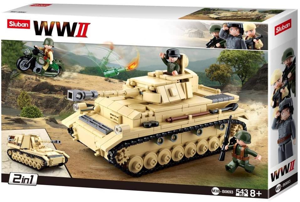 Sluban WWII Panzer IV Main Battle Tank Vehicle - 543 Pieces ( 2 in 1 )