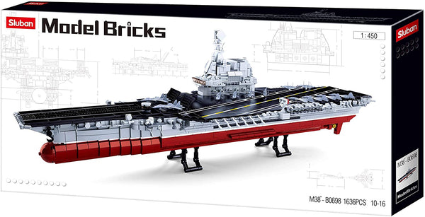 Modern Aircraft Carrier Navy Boat 68 cm / 27 inch long - 1636 pieces ( M38-B0698 )