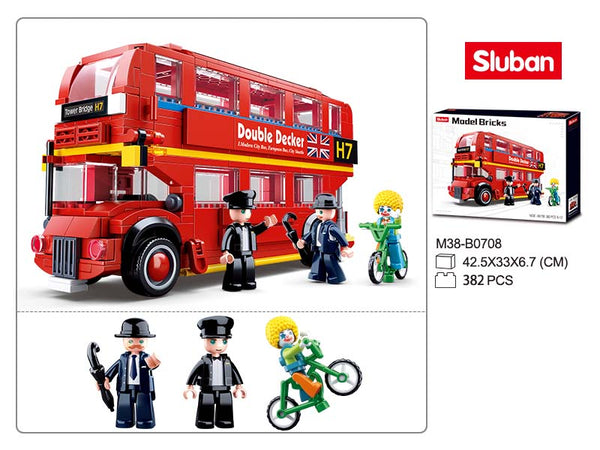 Sluban London Double Decker Bus - London Bus - 382 Pieces - M38-B0708 -