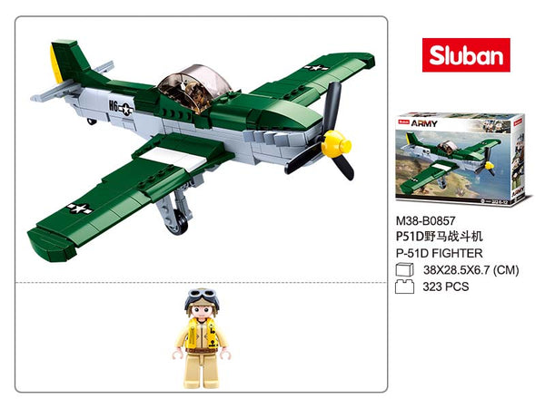 P-51 Mustang US Air-force Fighter Plane   - 323 Pieces - M38-B0857