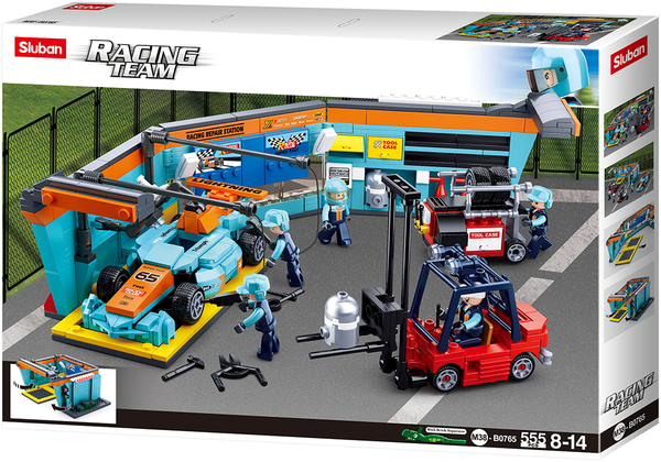 Race Team - RaceCar Garage Set - 555 Pieces - M38-B0765